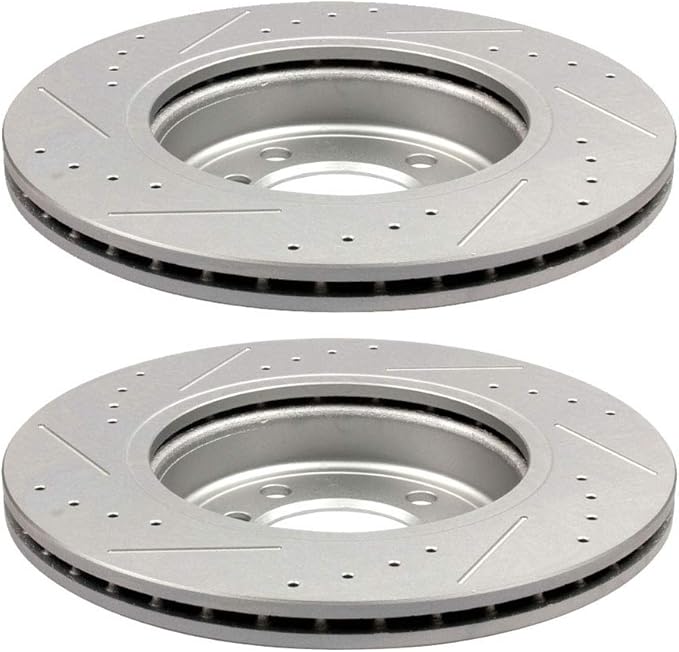 Brake Rotors Kit, LSAILON - Front 300mm Vented Drilled & Slotted Disc Brake Kit - For BMW