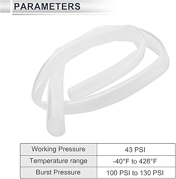 1 Pcs Silicone Vacuum Tubing Hose High Temperature 3.3FT 1316" 20mm ID 2.5mm Thickness Automotive Vacuum Line 130PSI Max Pressure Clear