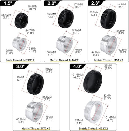 PTNHZ OD 2"50.8mm Aluminum Alloy Weld Billet On Filler Neck Cap Oil Fuel Water Tank Black