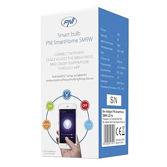 PNI SB9 W Intelligent SmartHome 9 W with Adjustable LED Light, Compatible with Google Home Alexa White