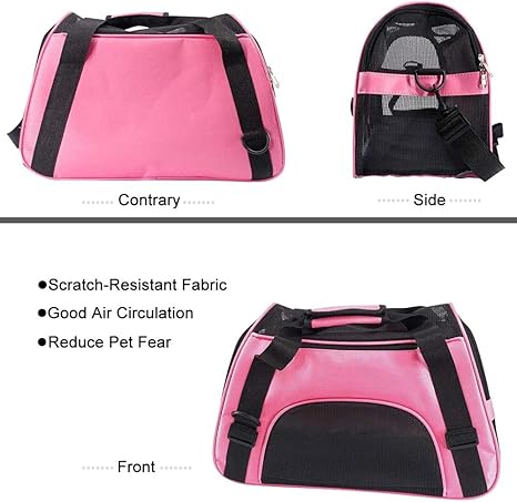 Pet Carrying Bag 1Pcs Dog Carrier Backpack Cat Transport Bag Pet Carrying Box Breathable Pets Handbag Airline Approved Backpack Black