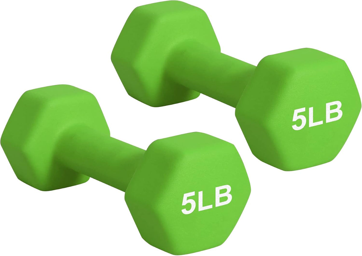 Dumbbell Hand Weight Pairs Ц Neoprene Dumbbell Exercise & Fitness For Home Gym Equipment and Adjustable Dumbbell SetsЦNon-Slip, Color Coded Hex Shaped Free Weights For Women, Men