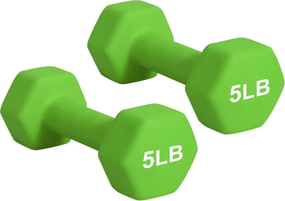 Dumbbell Hand Weight Pairs Ц Neoprene Dumbbell Exercise & Fitness For Home Gym Equipment and Adjustable Dumbbell SetsЦNon-Slip, Color Coded Hex Shaped Free Weights For Women, Men