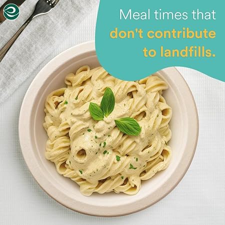 ECO SOUL Compostable 9 Inch Biodegradable Disposable Paper Plates  Eco-Friendly Dinner, Party, Wedding, Event