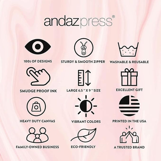 Andaz Press Funny Makeup Bag Canvas Cosmetic Bag with Zipper Take Time To Do What Makes Your Soul Happy Makeup Pouch For Purse Travel Pouch Funny Pencil Bag Cute Birthday Gifts for Women 6.5 x 9 Inch