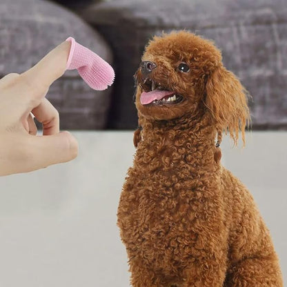 Soft Silicone Pet Dog Finger Toothbrush Pet Teeth Oral Cleaning Brush Pet Bad Breath Tartar Teeth
