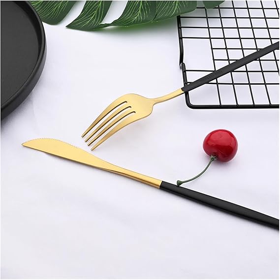 6Pcs Gold Matte Dinner Fork Stainless Steel Dinnerware Flatware Western Fork Wedding Hotel Tableware Silverware Cutlery Set (Size : White Silver)