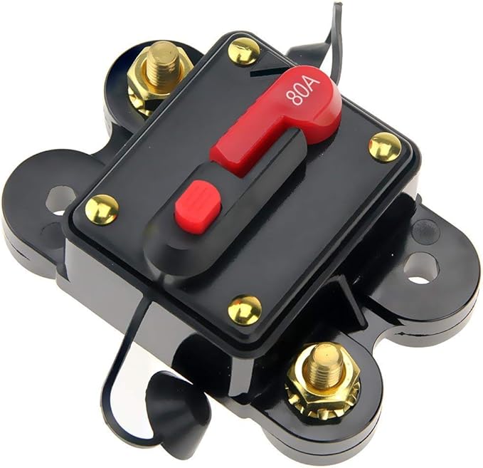 Circuit Breaker 80amp 50A-300A with Manual Reset Home Solar System Fuse Holder for Car Audio and Amps Protection 12V-48V DC Reset Fuse Inverter Replace Fuses