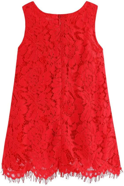 Mud Kingdom Girls Lace Dress Lightweight Party Elegant with Zipper