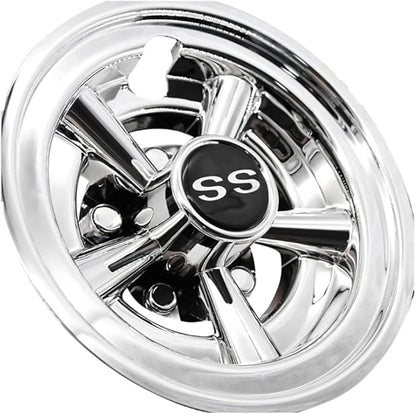 1Pcs 8Inch Golf Cart Wheel Covers, 5 Spoke Design Hub Cap for Golf Carts for Club Car,, Silver, 500158930A2