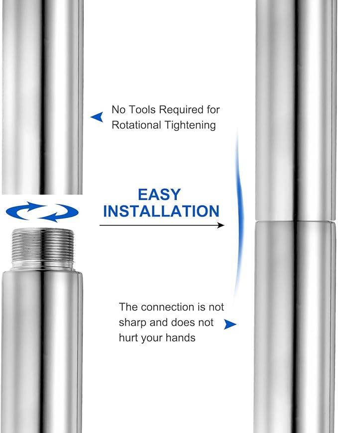 PATIKIL Dance Pole Extension for Stripper Dance Pole Stainless Steel Extending Tube Height Adjustable Replacement Accessories for Dancing Pole Connect
