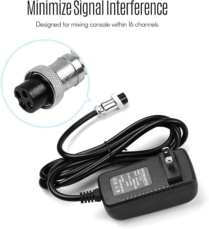 Universal Voltage Converter Power Supply for Audio Equipment with XLR Adapter 15V 48V Mixing Console Compatible