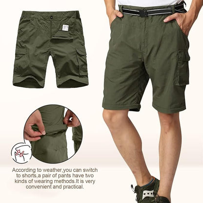 Mens Hiking Pants Convertible Quick Dry Zip Off Fishing Travel Safari Pants