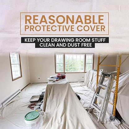 ZUPERIA Canvas Drop Cloth (Size 12 x 15 Feet - Pack of 2) - Pure Cotton Painters Drop Cloth for Painting, Furniture  Floor Protection - All Purpose Thick Canvas tarp with Double Stitched Edges