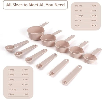 11PCS Measuring Spoons and Measuring Cups Set, Stackable Cups and Spoons, Nesting Cups Spoons for Cooking Baking Supplies, Kitchen Gadgets Essentials Tools