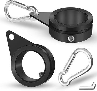 Anovo Flag Pole Rings, Flagpole Rings Aluminum Alloy 360 Rotating Anti Wrap Flag Mounting Spinning Ring Clips for 0.75-1.02 Inch Diameter Flagpole (1 Inch -Pack of 2, Black)