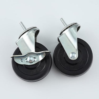 3-Inch Replacement Casters for Wire Shelving - Heavy Duty 1/4-20 Threaded Wheels (Set of 4) with Locking Brakes