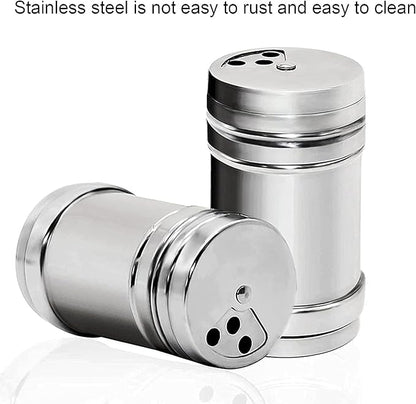 Stainless Steel Sugar Shakers Spice Salt Pepper Organizer Container Dust-proof Stainless Steel Salt Shakers