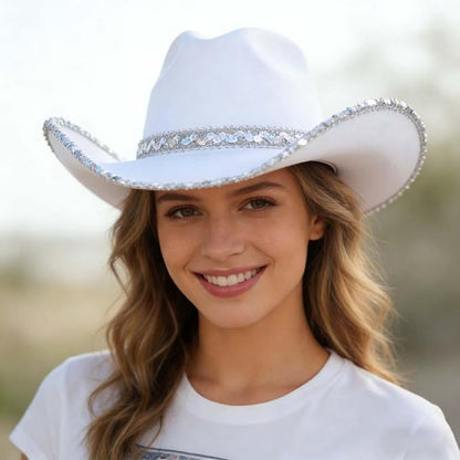 Western Cowboy Hat for Men Women Western Cattleman Style Cowgirl Hat for Travel Fashion Wide Brimmed Curved Hats