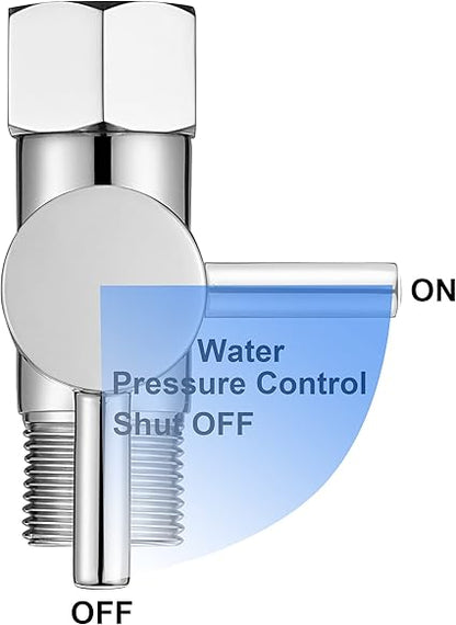 T Valve for Bidet with Shut-off Valve, T Adapter for Toilet 78 X 78 X 12 or 38, Chrome Bidet Attachment for Toilet