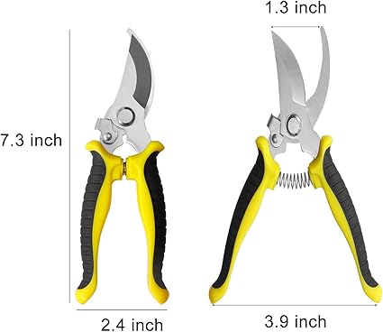 Gardening Scissor Curved Sharp Stainless Steel Blade Garden Cutter Shears Cutting Flowers Trimming Plants Yard Florist Flower Rose Herb Hedge Bonsai Fruits Picking