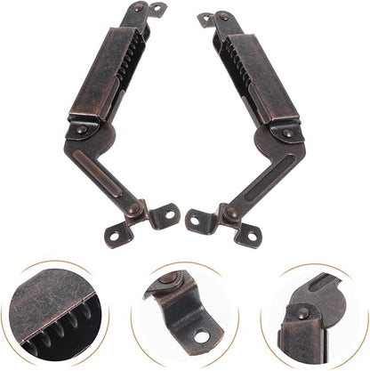 2pcs Lid Support Hinge Lid Stay Hinge for Boxes Toy Boxes Cedar Chests Cabinet Hardware Heavy-Duty Iron Construction Smooth Operation Easy Installation