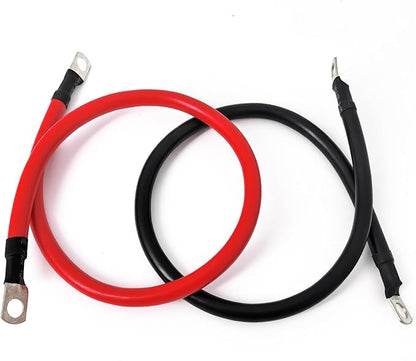 6 AWG Battery Cable 1FT 6 Gauge Pure Copper Battery Inverter Cables with 516 in Lugs Both Ends Power Inverter Wire Set for Automotive Solar Power Inverter Marine Boat RV Car Motorcycle (1FT)