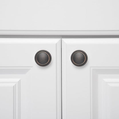 Basics Straight Top Ring Cabinet Knob, 1.25-inch Diameter, Oil Rubbed Bronze, 10-Pack