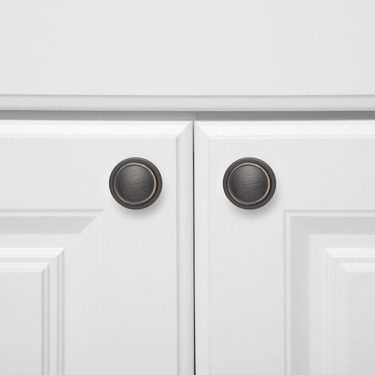 Basics Straight Top Ring Cabinet Knob, 1.25-inch Diameter, Oil Rubbed Bronze, 10-Pack