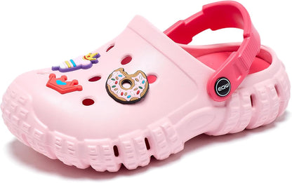EQW Kids Clogs for Boys & Girls Garden Shoes | Lightweight, Non-Slip, Dual-Density Cushioned, Arch Support | Removable Charms for Beach, Pool & Garden Play | Toddlers to Big Kids (Ages 3-12)