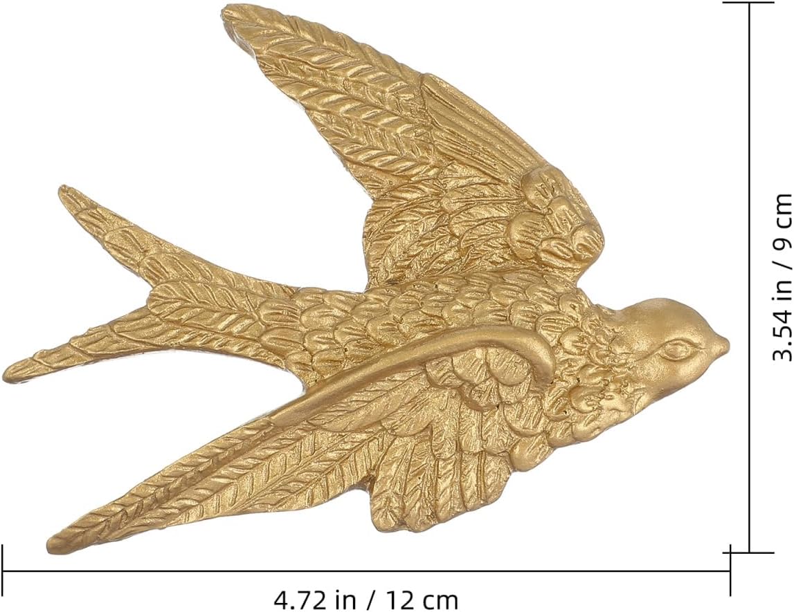 DOITOOL Flying Swallow Wall Hanging 3D Bird Wall Art Decor Sculpture for Bedroom Living Room Garden Home Accent Ornament 4.72X3.54X0.59In