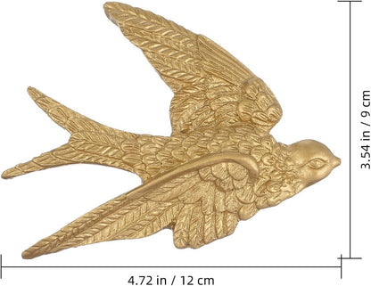 DOITOOL Flying Swallow Wall Hanging 3D Bird Wall Art Decor Sculpture for Bedroom Living Room Garden Home Accent Ornament 4.72X3.54X0.59In