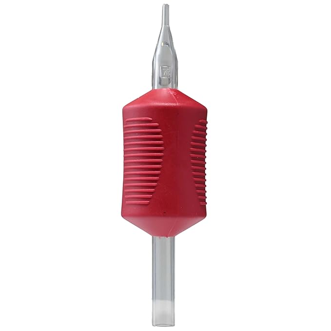 Round Tip Disposable Tattoo Tubes Tip 1.25" Grip Box of 20 Sterile Single Use for Precision Tattooing Ergonomic Grip for Comfort (07RT)
