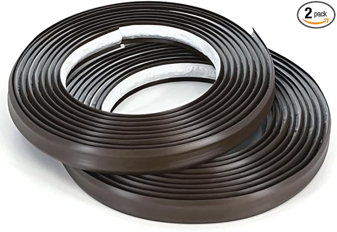 InstaTrim New & Improved Self-Adhesive Caulk Trim, 1/2" x 10', 2-Pack, Flexible, Water Resistant, Stain Resistant for Bathroom, Floors, Walls, DIY Project, Bronze