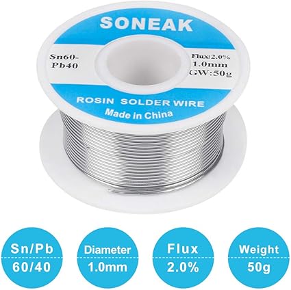 6040 Tin Lead Solder With Rosin Core For Electrical Soldering 1.0mm 50g