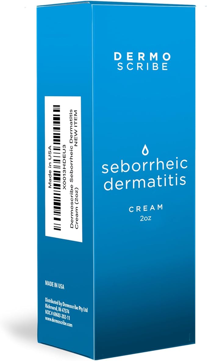 Seborrheic Dermatitis Cream, Eczema Cream, Specifically formulated for application to Itchy Skin, Redness,  Scaling, For Face, Chest  Scalp, 2 oz
