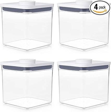 OXO Good Grips POP Container 2.8-Quart Square Airtight Food Storage for Sugar and More (Set of 4)