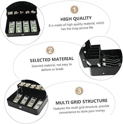STOBOK 1pc Cash Register Box Cash Register Box Container with Lid Money Coin Tray Cashier Money Case Cash Drawer Cashier Drawer Cashier Storage Case Coins Case Money Box Abs With Cover