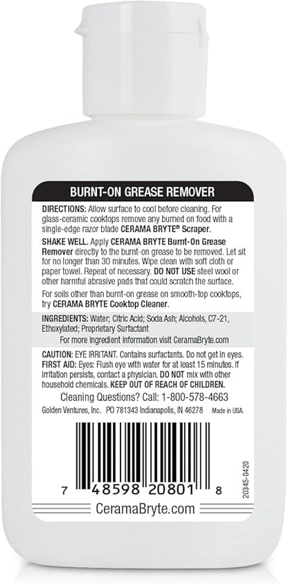 Cerama Bryte Burnt on Grease Remover, 2 Ounce Bottle (20812)