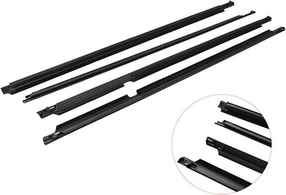 labwork 4pcs Black Weatherstrip Window Moulding Trim Seal Belt Replacement for 2009-2012 Toyota Corolla Sedan 4-Door 75710-02210 75720-02210 75730-02190 75740-02190