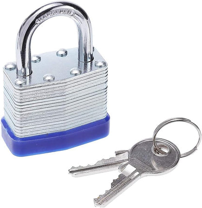 Laminated Steel Keyed-Alike Padlocks, 1-9/16 in, 2 Pack