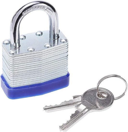 Laminated Steel Key Lock, 1-9/16 in. Wide Body, 2 Padlocks Keyed Alike
