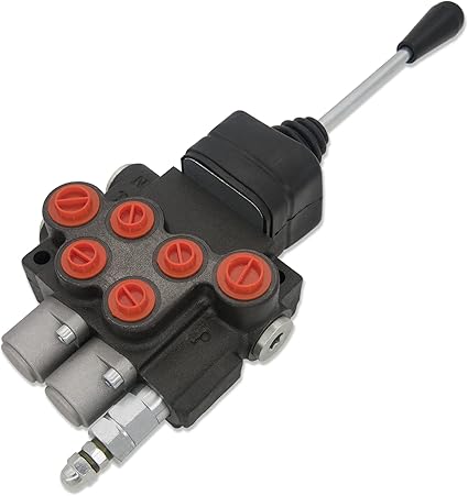 Hydraulic Valve 2 Spool, Hydraulic Directional Control Valve, 11GPM Hydraulic Joystick Control Valve for Tractors Loaders, Double Acting Cylinder Spool