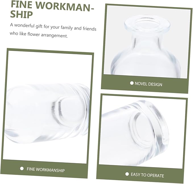 Cabilock 2Pcs 200ml Creative Glass Vases Decorative Hydroponic Flower Bottles for Home Dcor Transparent Shape for Aromatherapy  Floral Arrangements