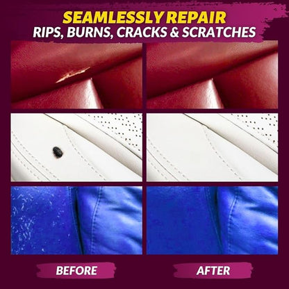 COCONIX Leather  Vinyl Repair Kit - Brown  Shades  Fix Tears, Holes, Scratches, and Peeling on Leather and Vinyl Furniture, Car Seats, and Jackets  Easy Application with Customizable Colors