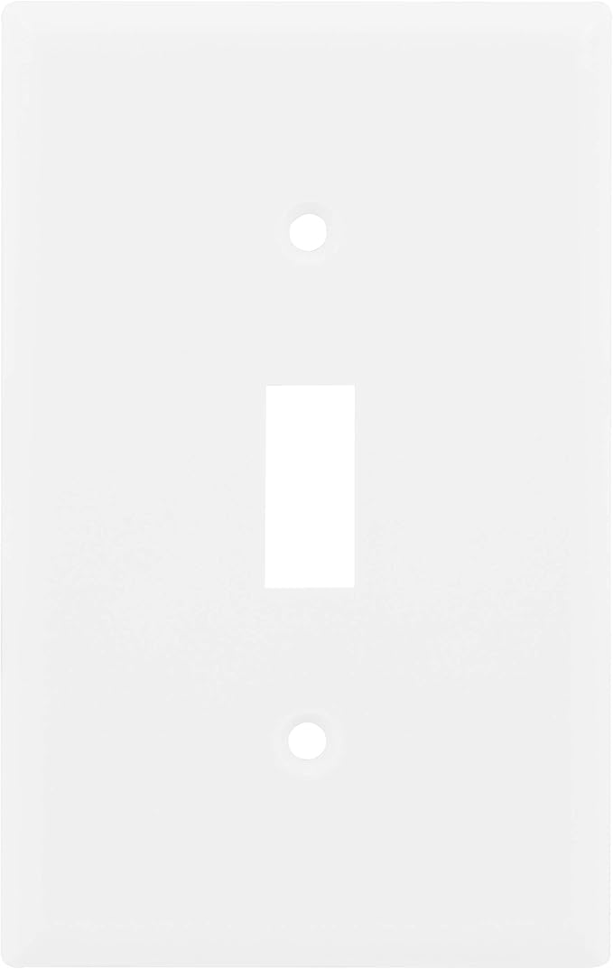 Power Gear Single Oversized Wall Plate Cover, 1 Gang, Light switch cover, 3.1” x 4.9”, Outlet Covers, Screws Included, White, 30598