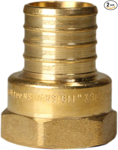 2 Pieces XFITTING 1'' x 3/4'' Female Adapter, 1'' Pex B, 3/4'' Female NPT Threaded