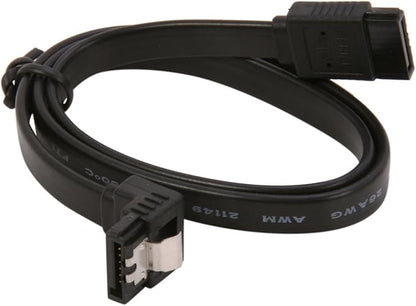 SATA III (SATA 3) Cable Black with Locking Latch Straight to Right Angle 90 Degree  Serial ATA  1,5GBs3GBs6GBs Compatible with Sata I and Sata II (45cm) (1pack)