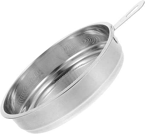 Zerodeko Oil Pot Strainer Lid Replacement 5 Inch Oil Dispensing Bottle Fine Mesh Strainer Cover Stainless Steel Oil Storage Can Filter for Frying Oil Fat Grease Keeper