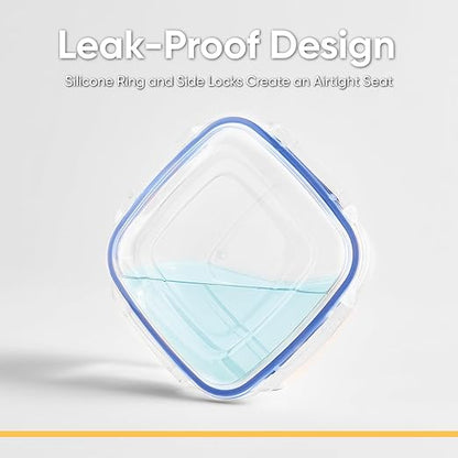 Superio Plastic Food Storage Containers with airtight Lid for Pantry, 2 Pack, Fridge- 80 Oz- BPA Free, Leakproof Sealed Container- Microwave, Dishwasher and Freezer Safe, Clear (Clear)